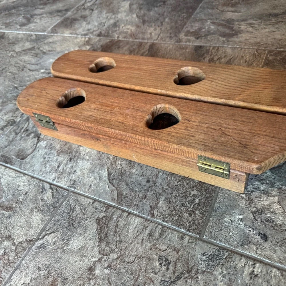 Cottagecore Vintage‎ Wooden Wall Shelf Heart Cutouts Shutter Doors Handcrafted